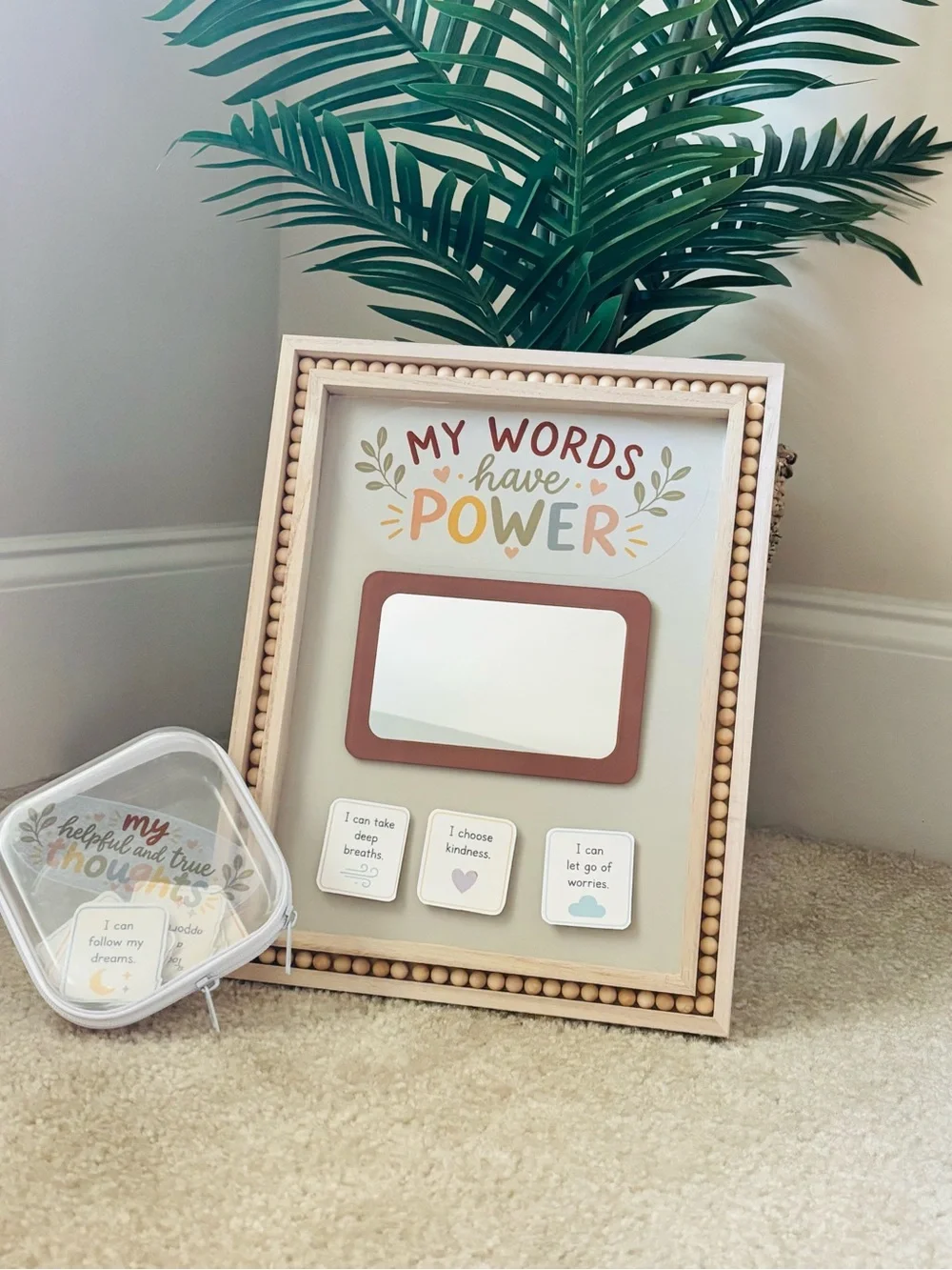 Mindful Messages Mirror Board - Rust Accent